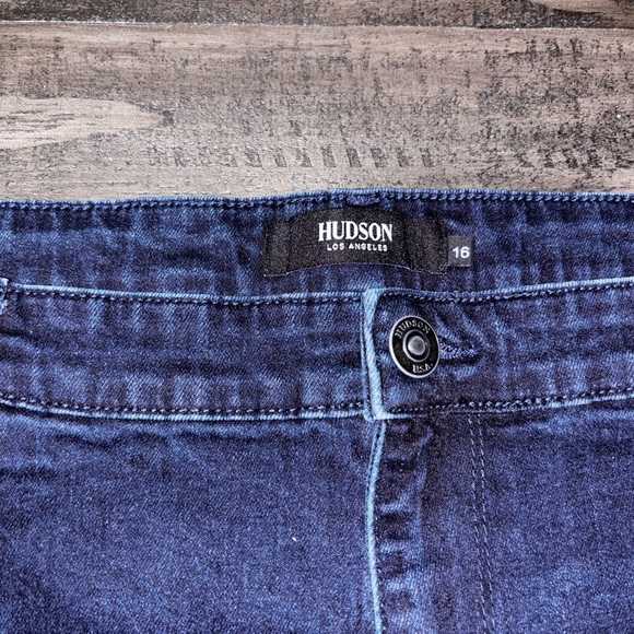 Hudson Jeans Womens Dark Wash Blue Straight Leg Stretch Back Flap Pockets SZ 16​ - Picture 8 of 10